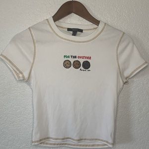 Forever 21 “For the culture” crop top/baby tee
